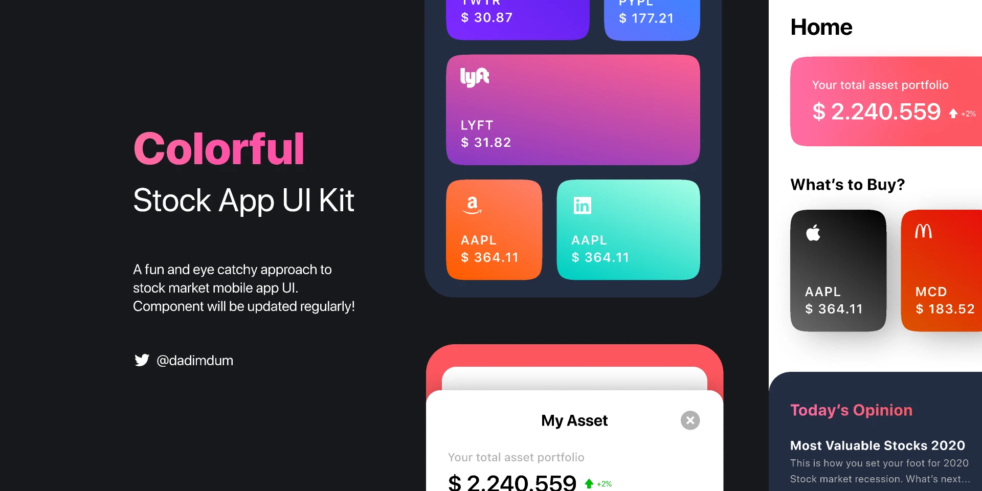 Colorful Stock App - iOS UI Kit for Figma and Adobe XD