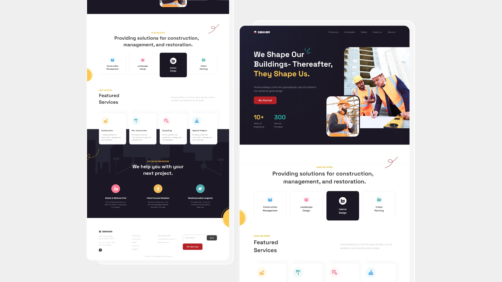 Construction Landing Page for Figma and Adobe XD