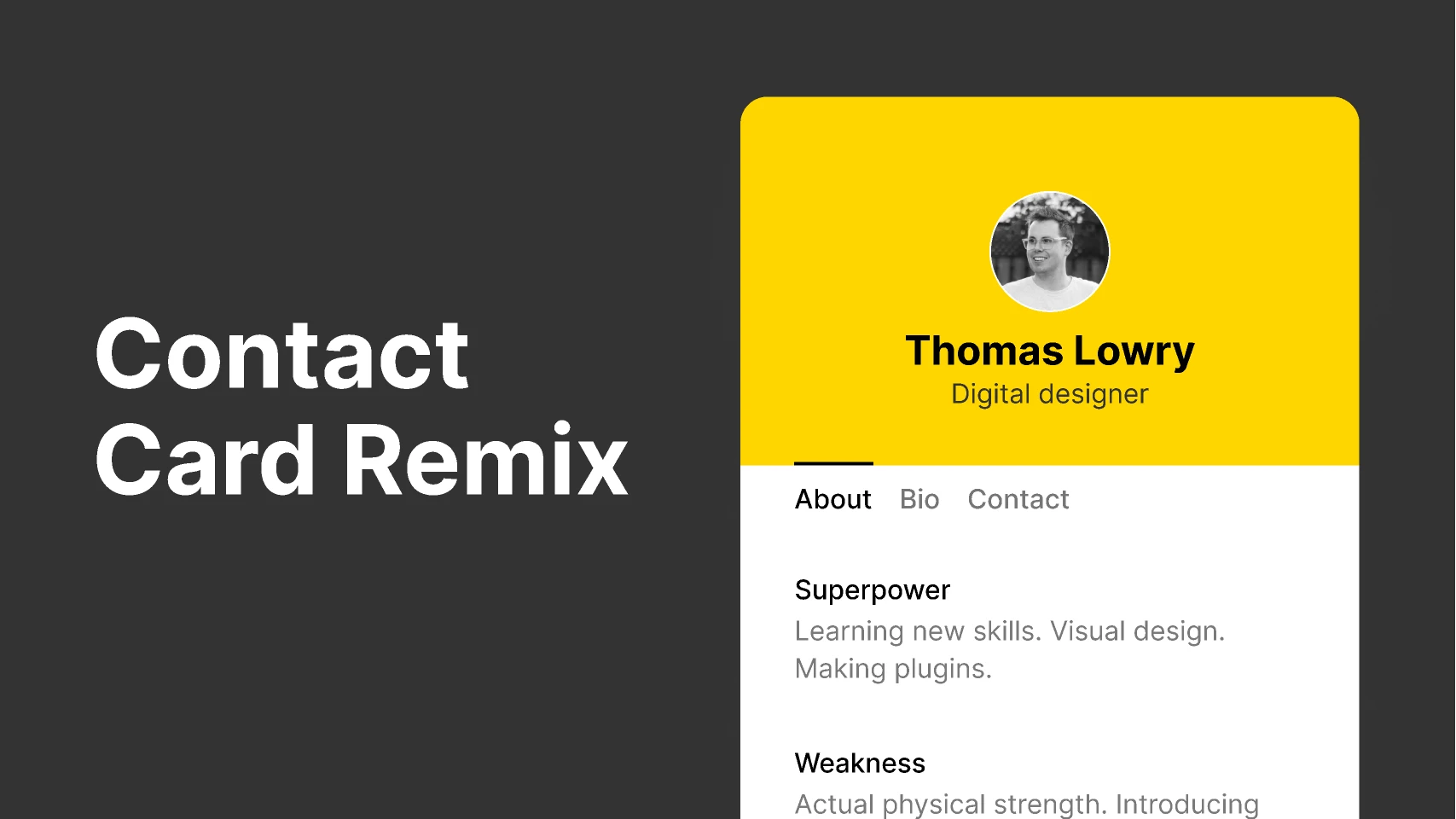 Contact Card Minisite Remix for Figma and Adobe XD