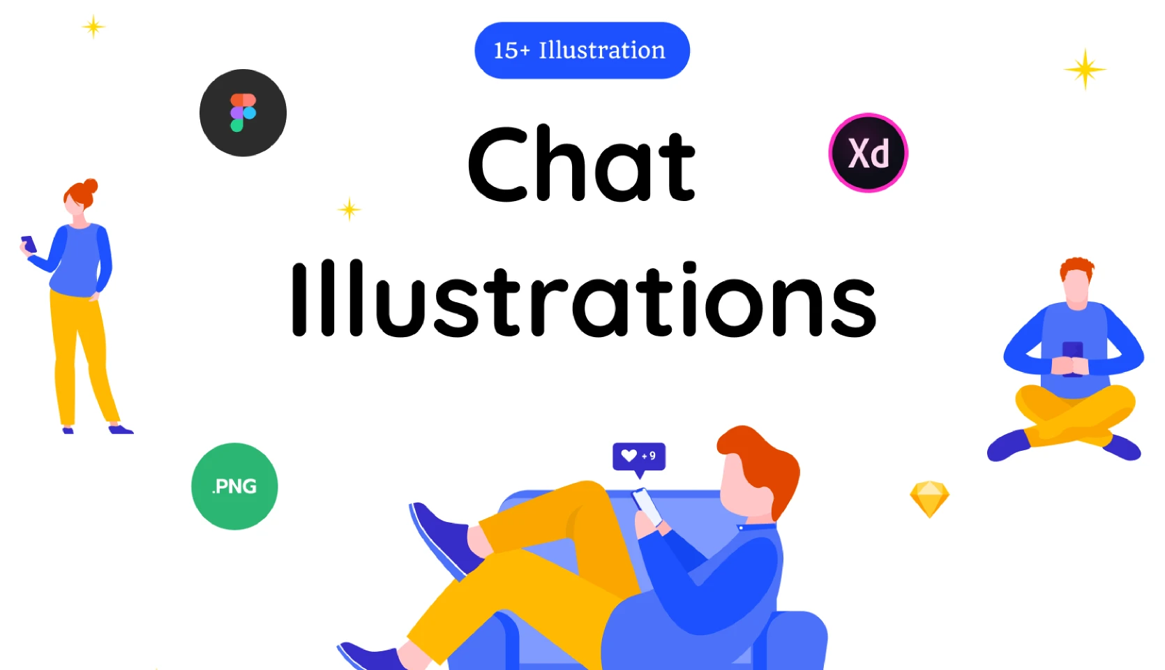 Conversation Illustration Pack for Figma and Adobe XD