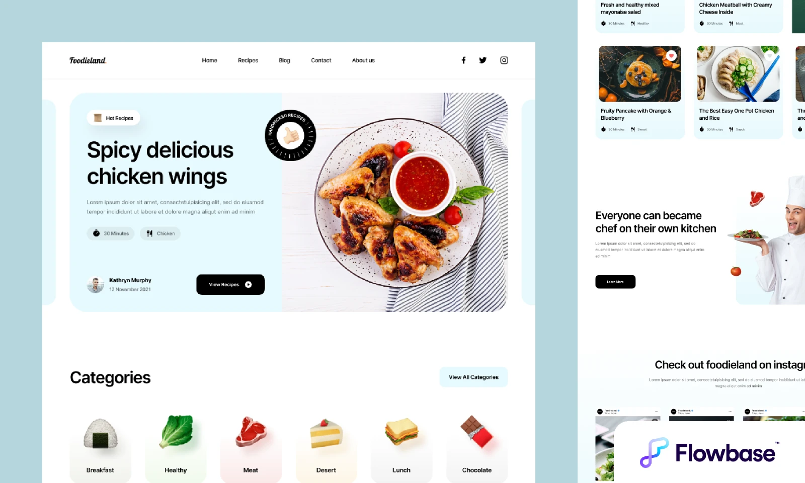 Cooking Template  by Flowbase.co for Figma and Adobe XD