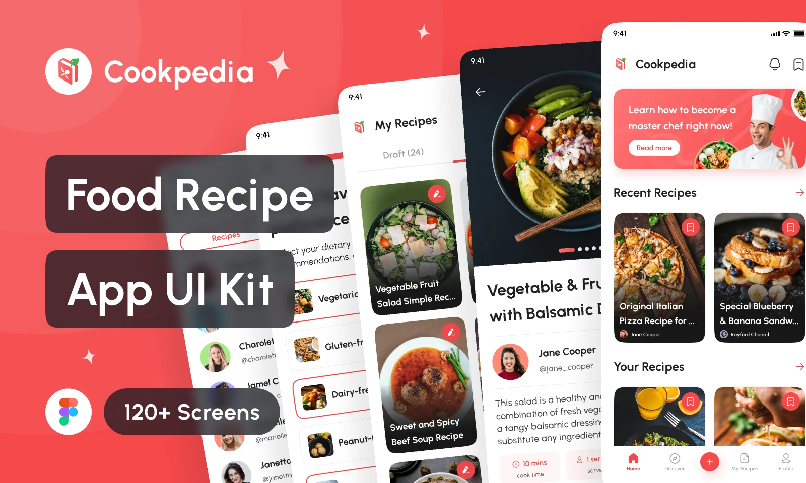 Cookpedia - Food Recipe App UI Kit for Figma and Adobe XD
