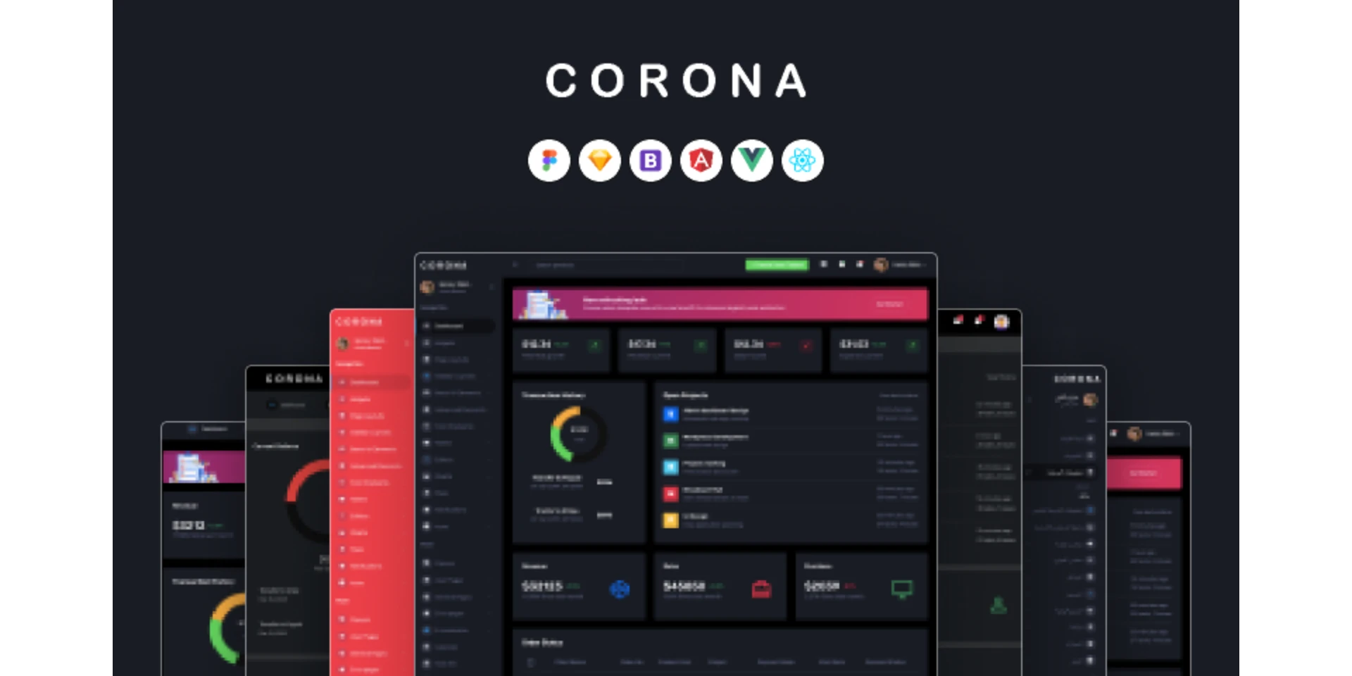 Corona Admin for Figma and Adobe XD