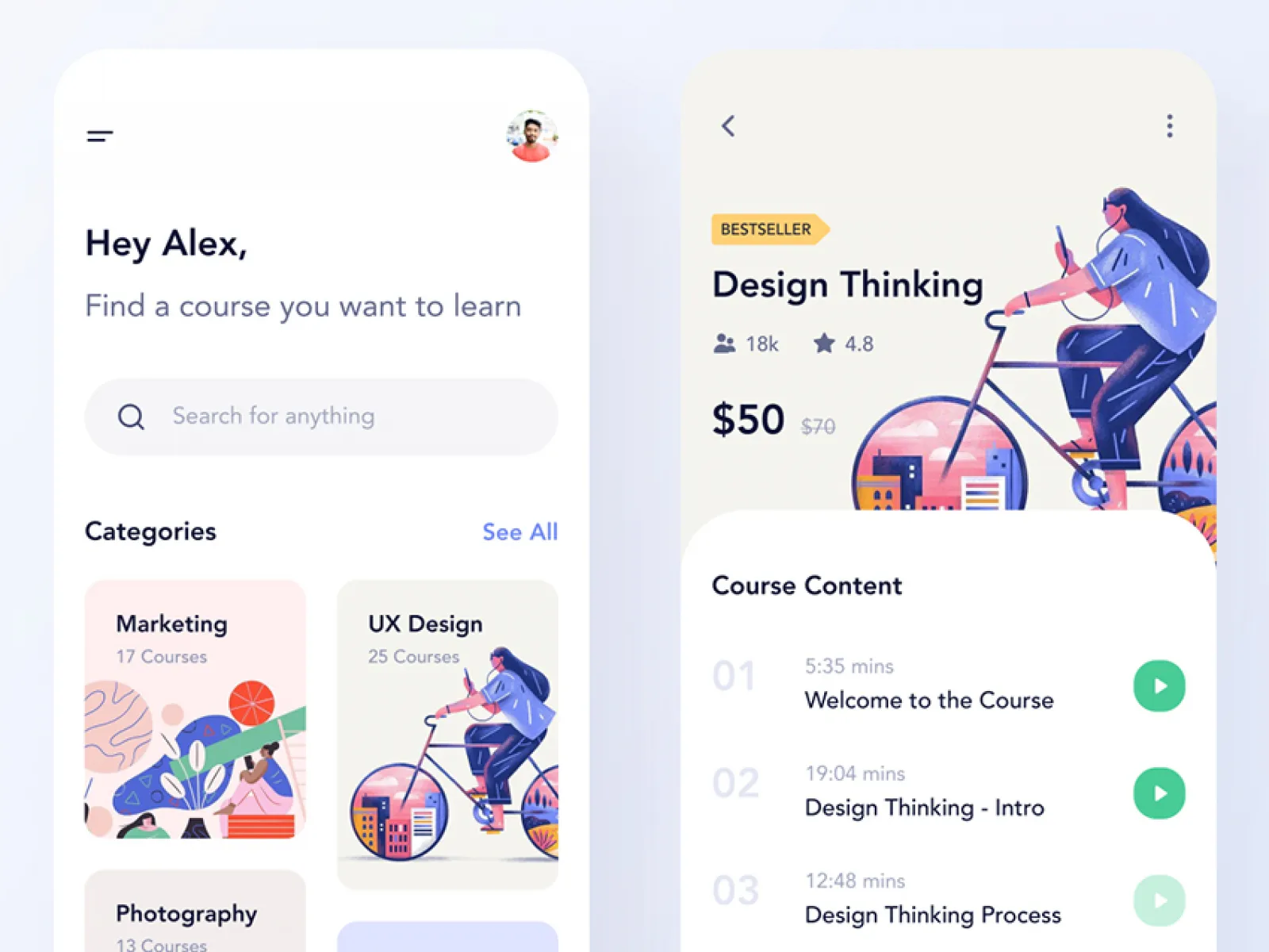 Course App Figma UI Kit  - Free Figma Template