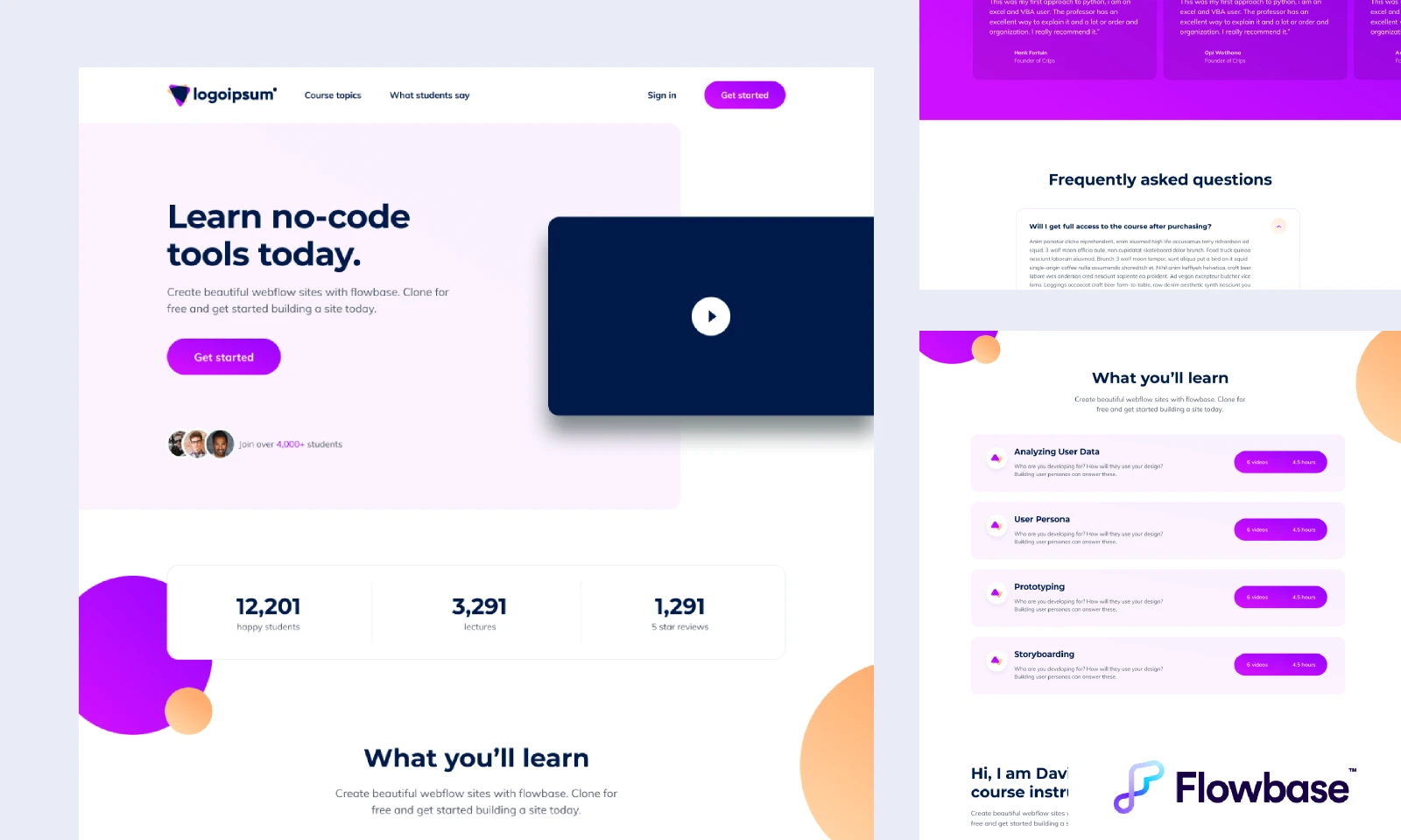 Course Template  by Flowbase.co for Figma and Adobe XD