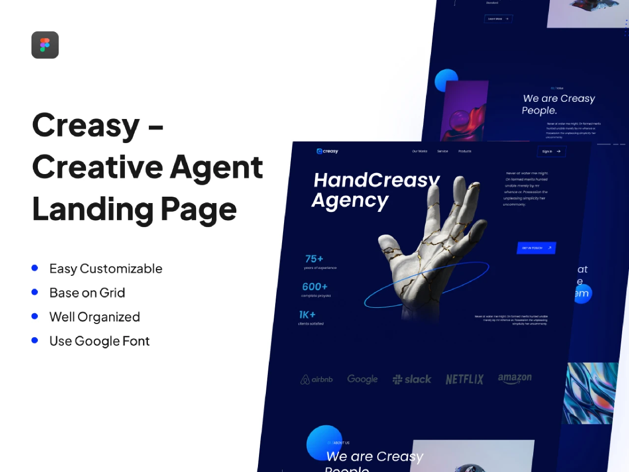 Creative Agent Landing Page for Figma and Adobe XD