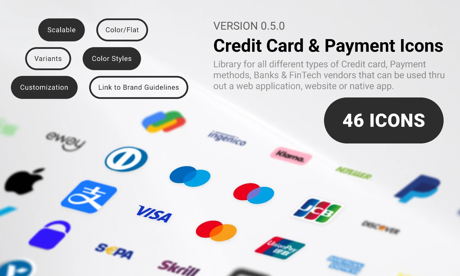 Credit cards & Payment Methods Icons for Figma and Adobe XD