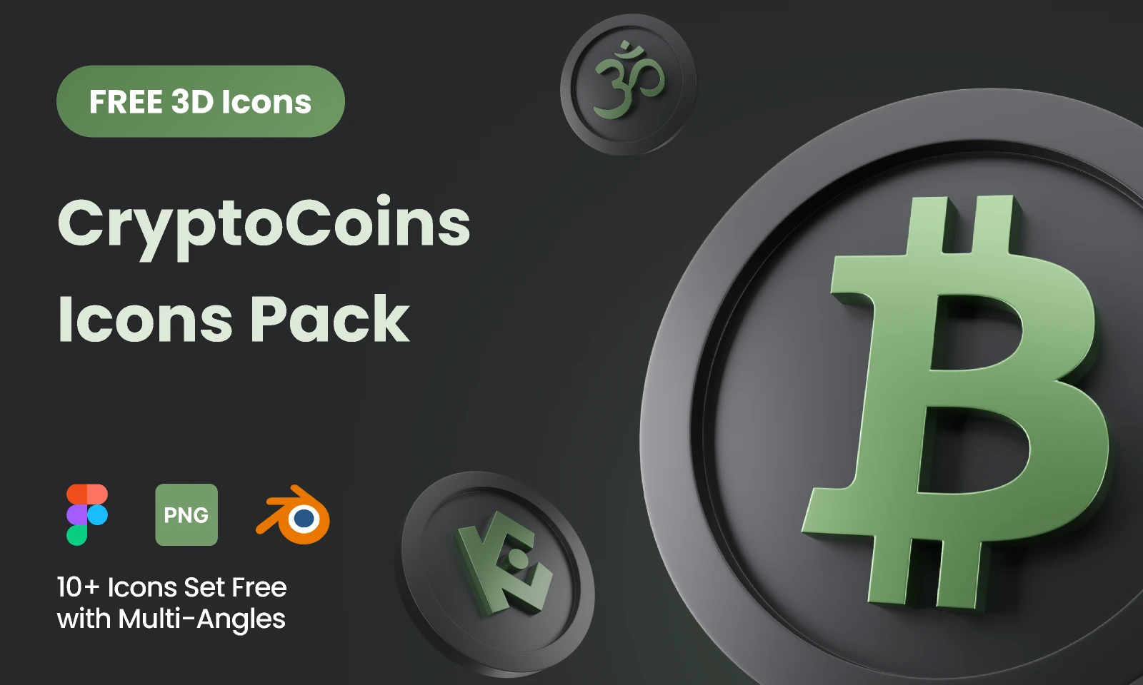 Cricoins - Cryptocoins 3D Icon Pack for Figma and Adobe XD
