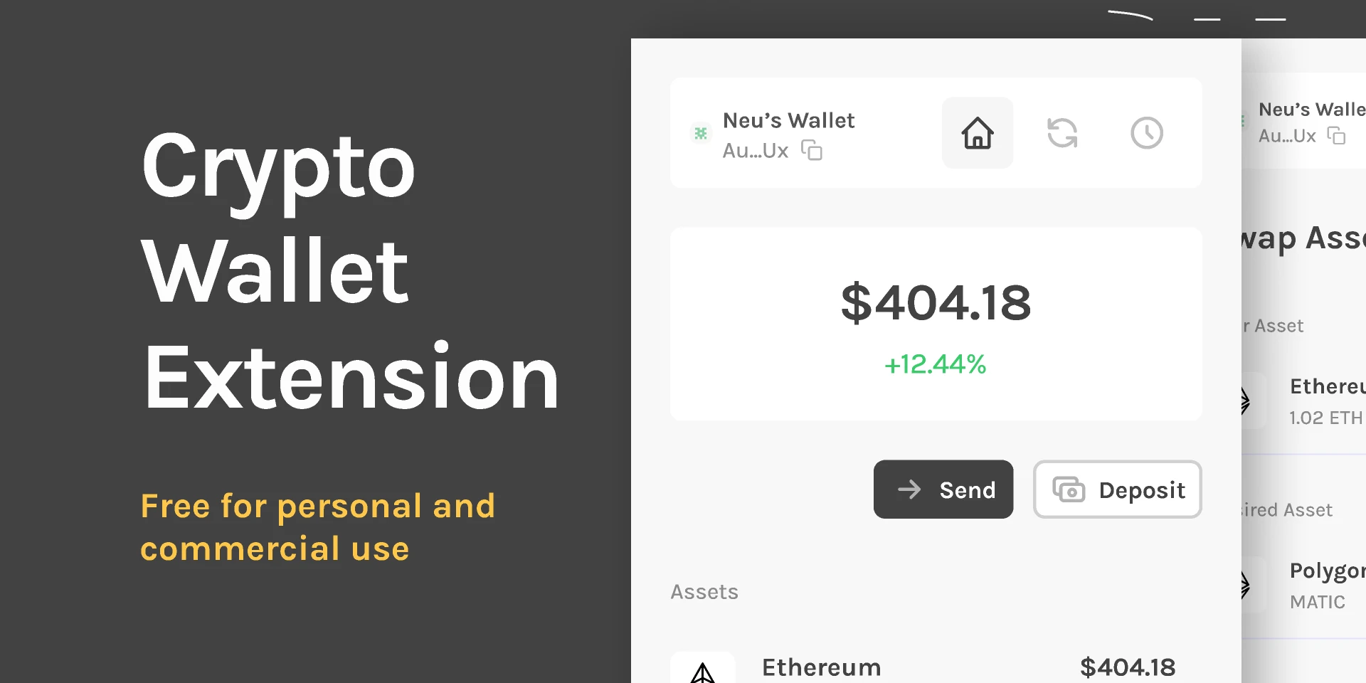 Crypto Wallet Extension for Figma and Adobe XD