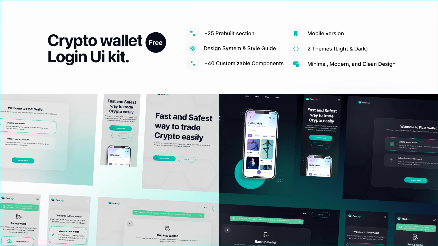 Crypto wallet Login Ui kit (free) 0.1 for Figma and Adobe XD