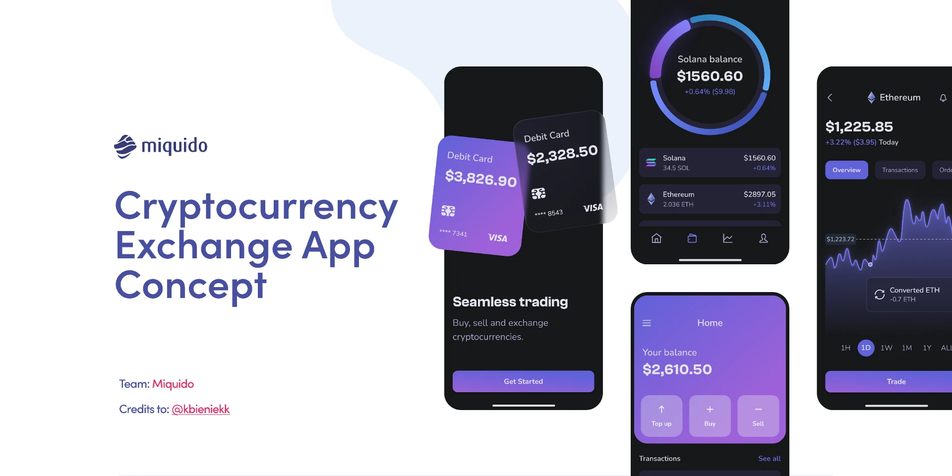 Cryptocurrency Exchange App Concept for Figma and Adobe XD