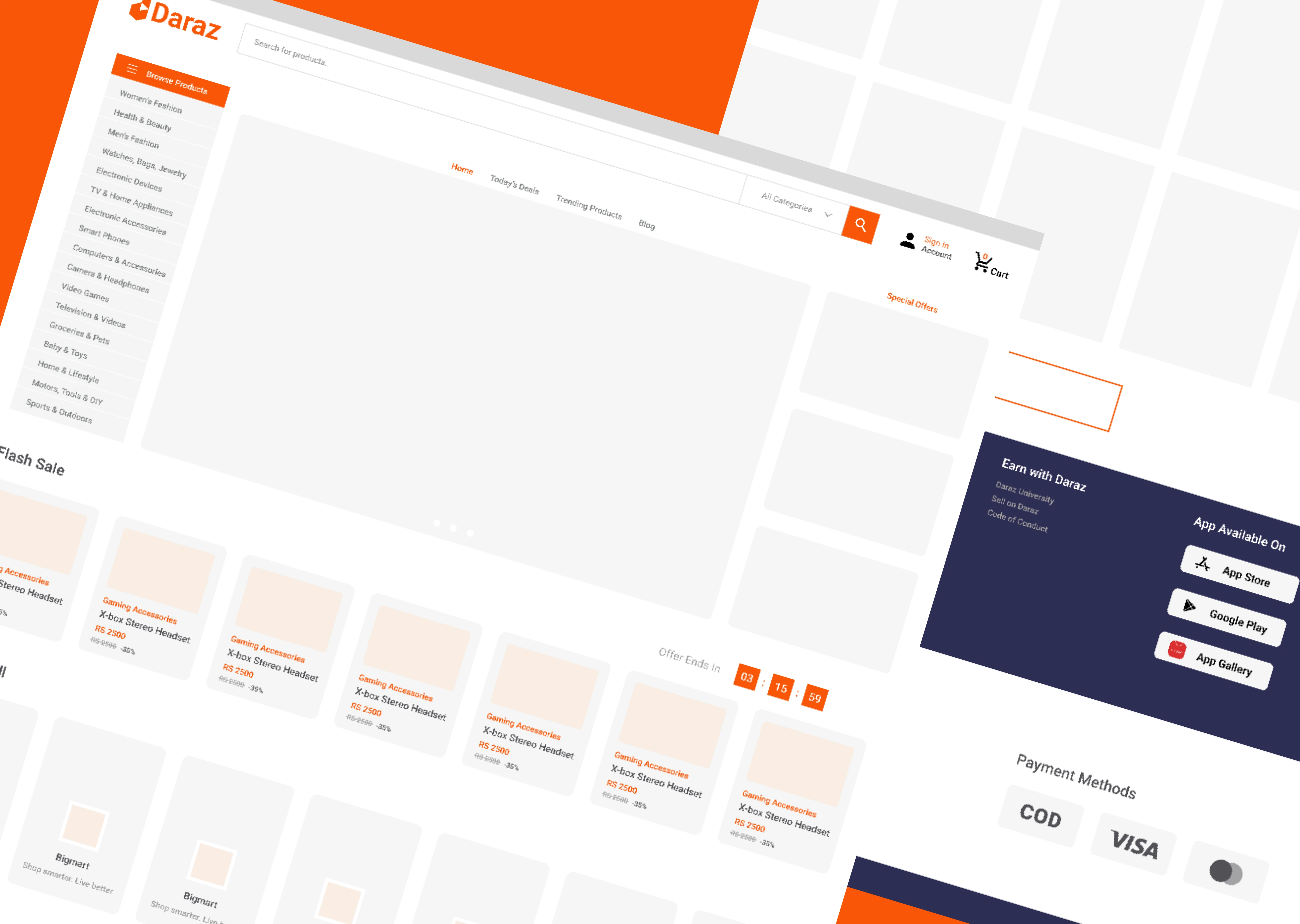 Daraz Website Redesign for Figma and Adobe XD
