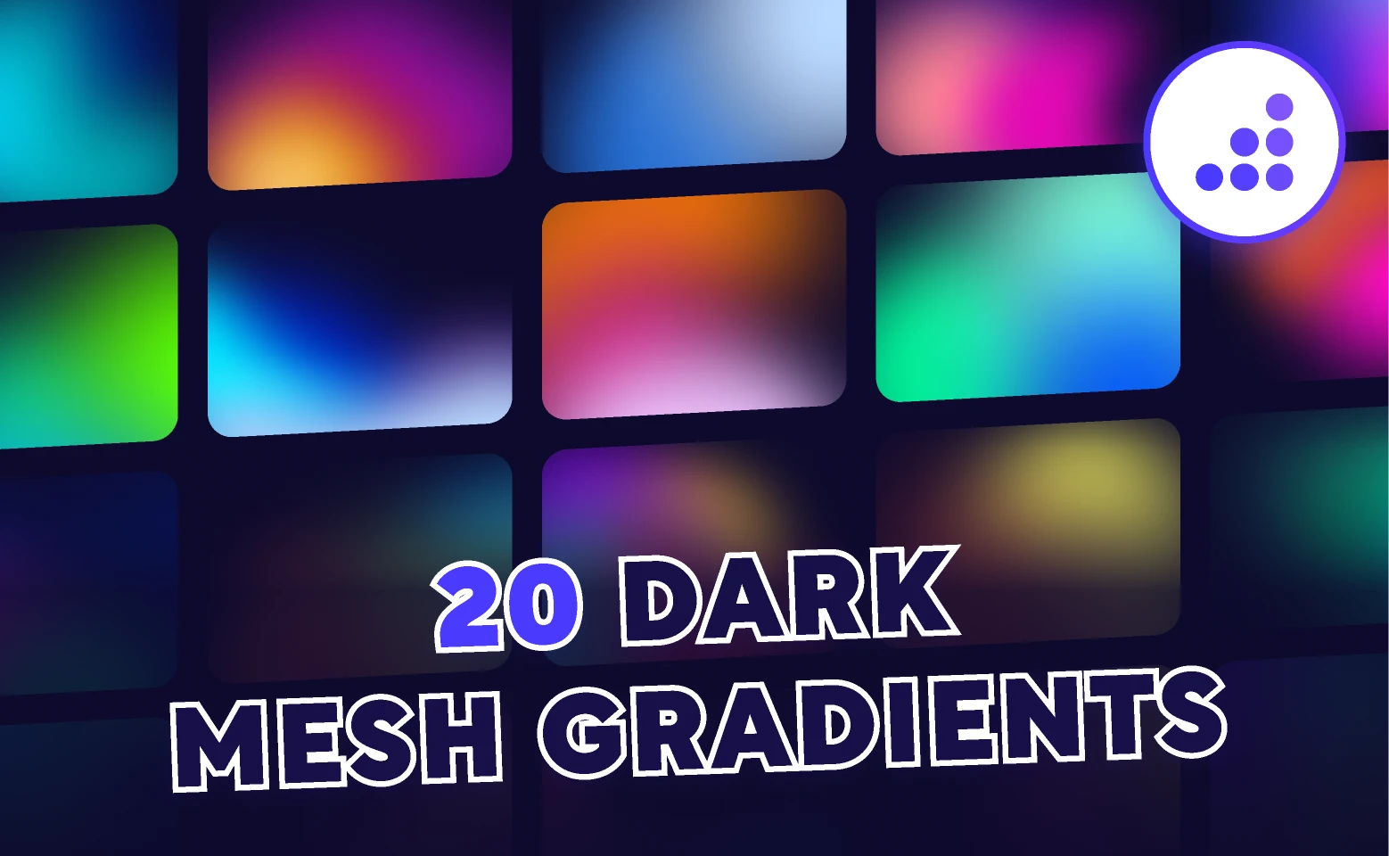 Dark Mesh Holographic Gradients | BRIX Templates for Figma and Adobe XD