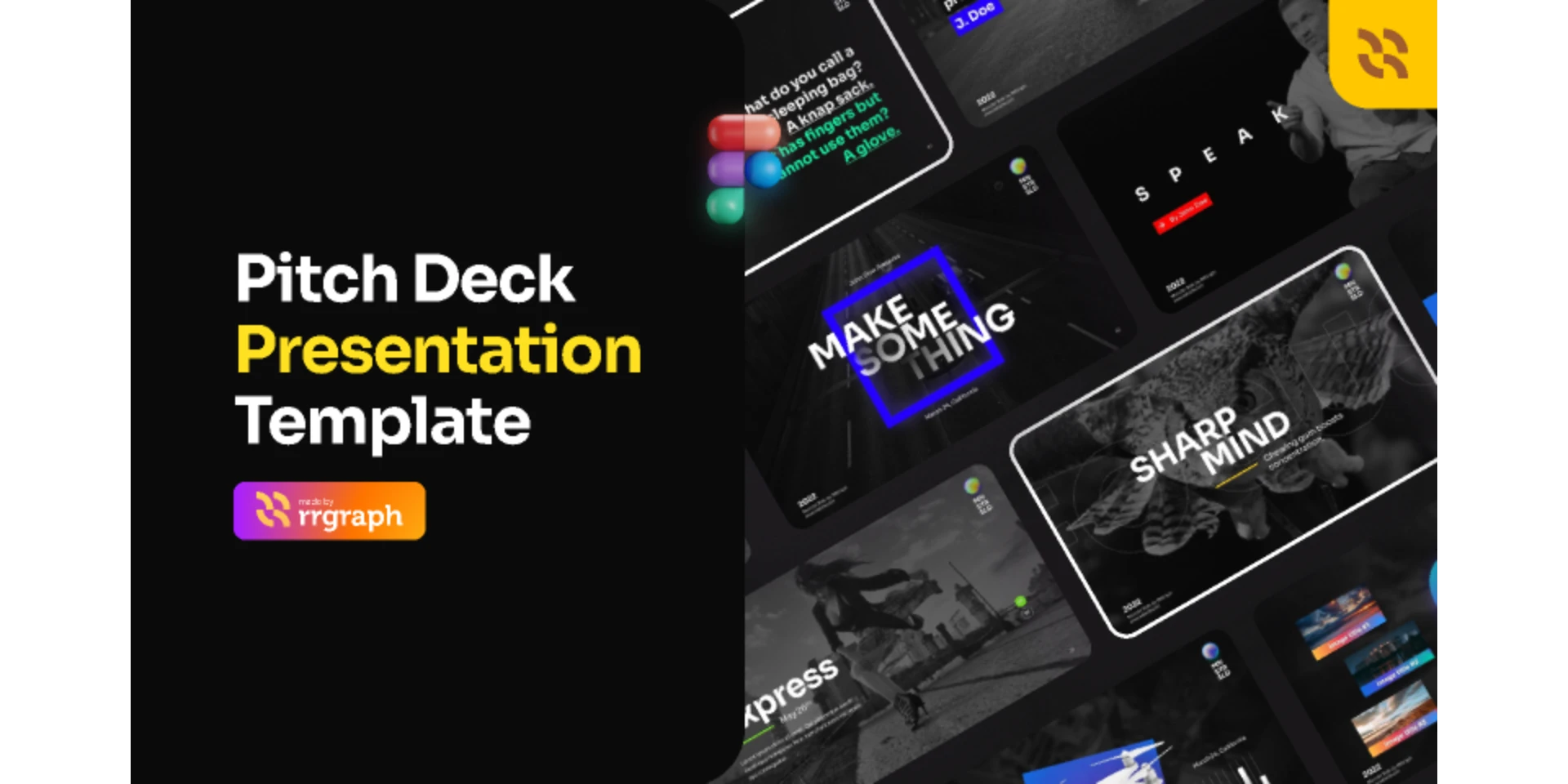 Dark Presentation Deck for Figma and Adobe XD
