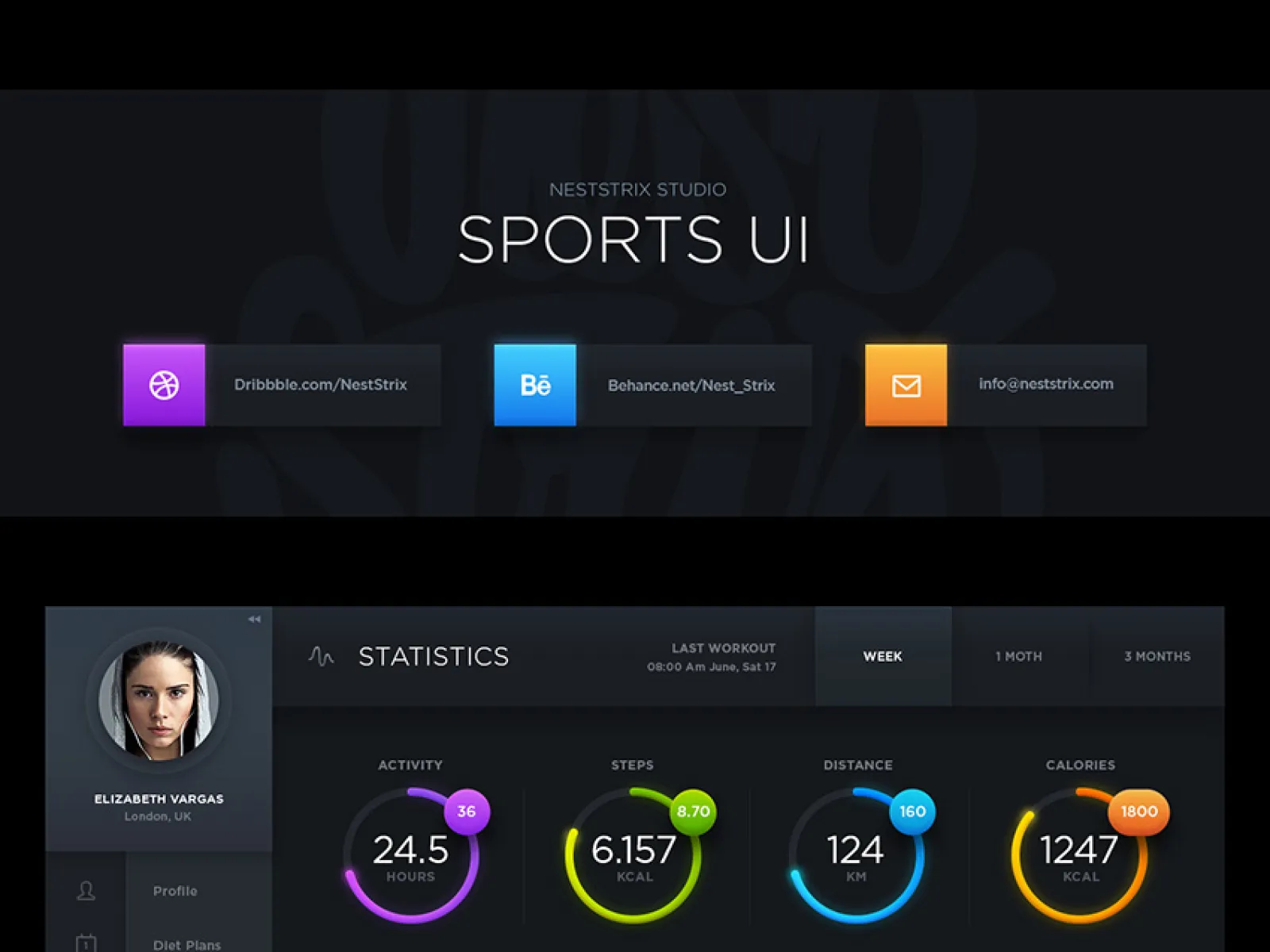 Dark Sports Free UI Kit  - Free Figma Template