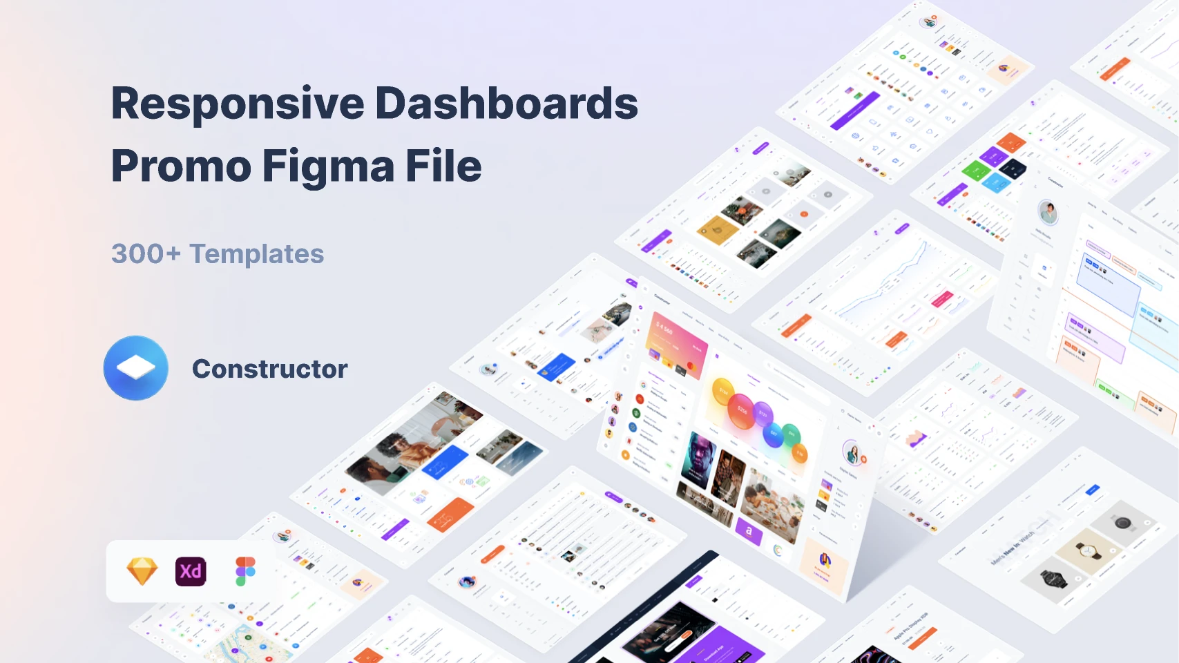 Dashboard Constructor Promotion for Figma and Adobe XD