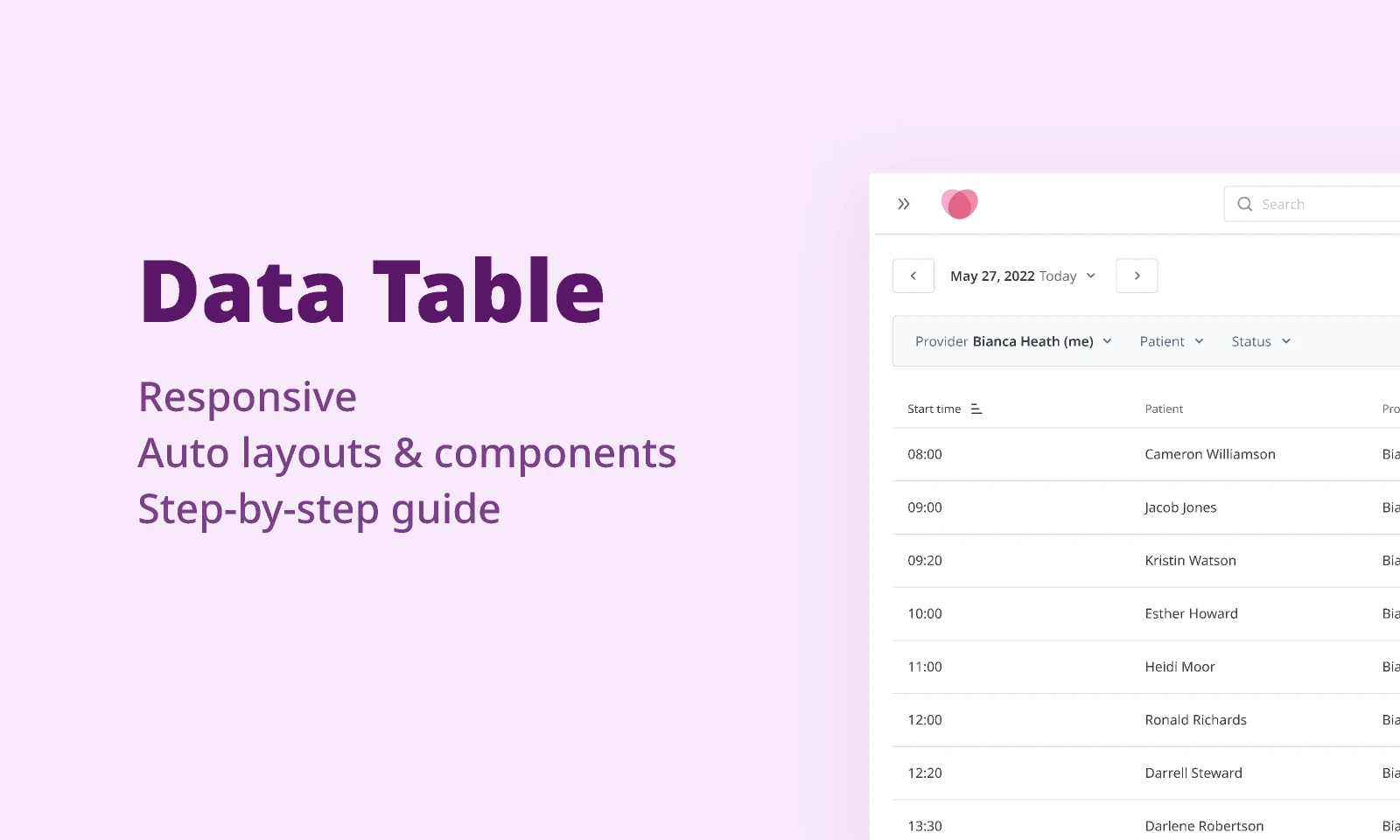 Data Table for Figma and Adobe XD