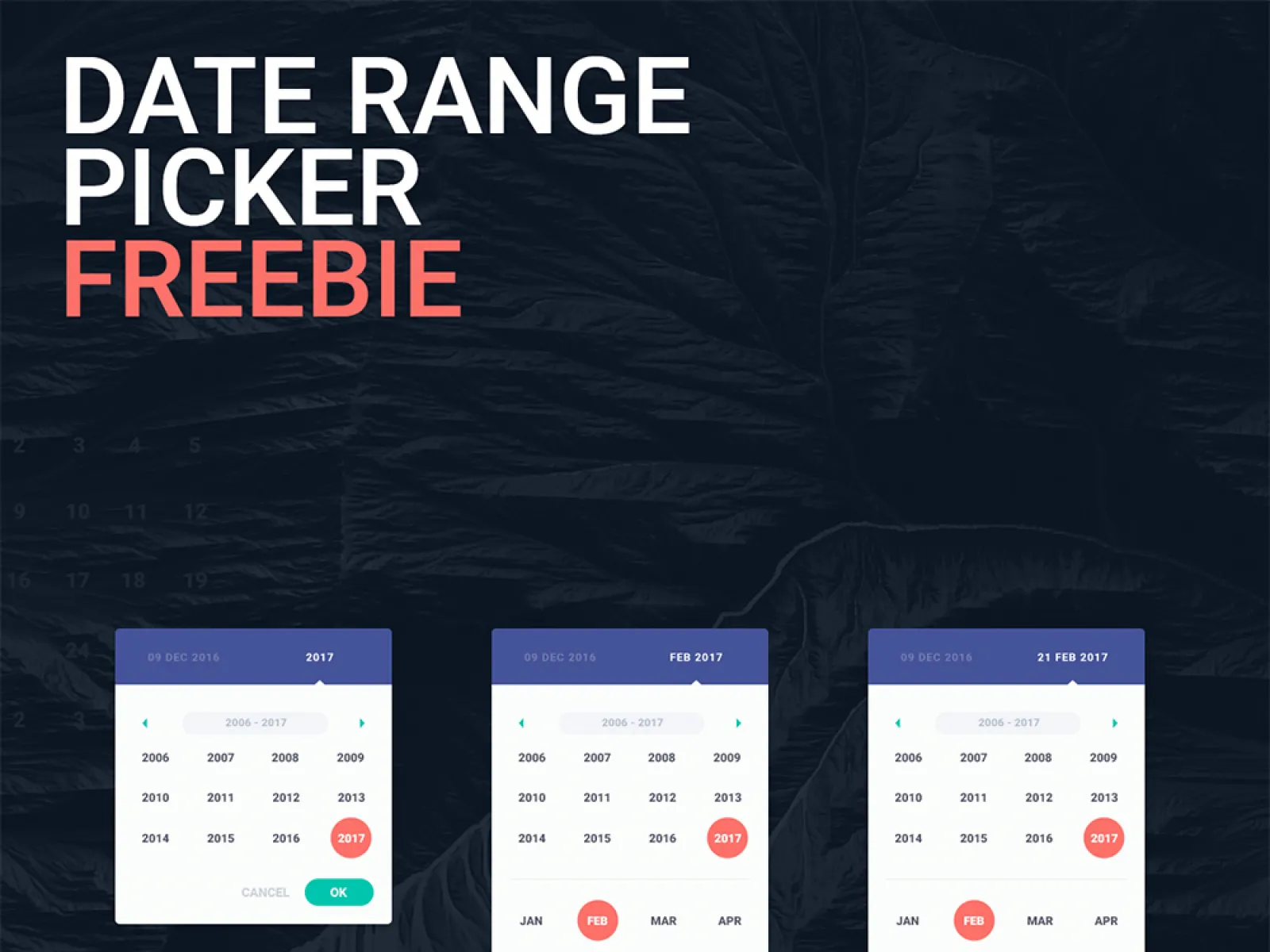 Date Range Picker UI Kit  - Free Figma Template