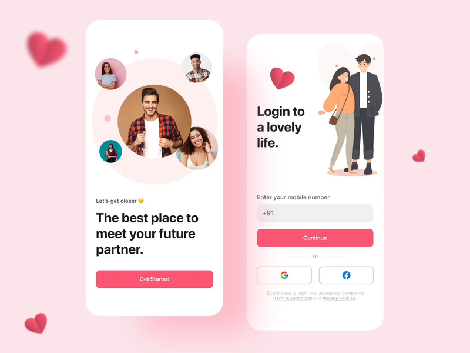 Dating App Sign up Design  - Free Figma Template