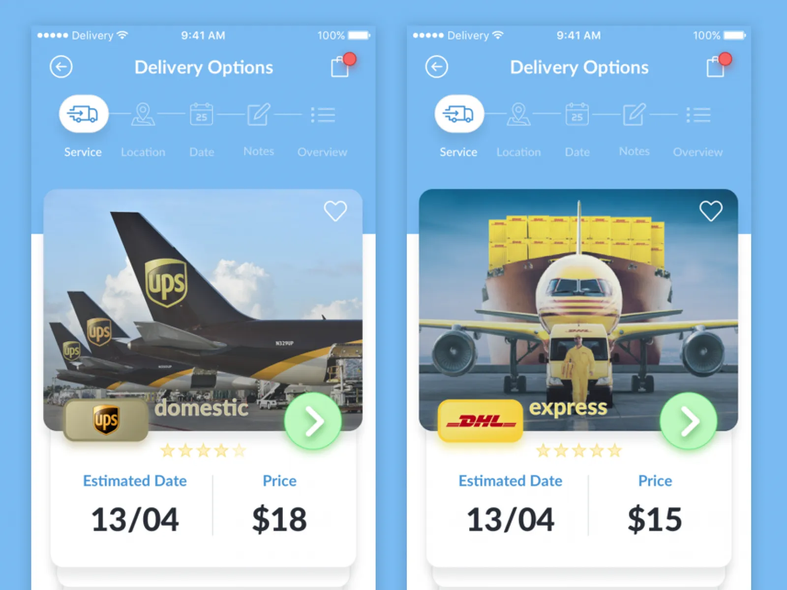 Delivery App Design UI Kit  - Free Figma Template