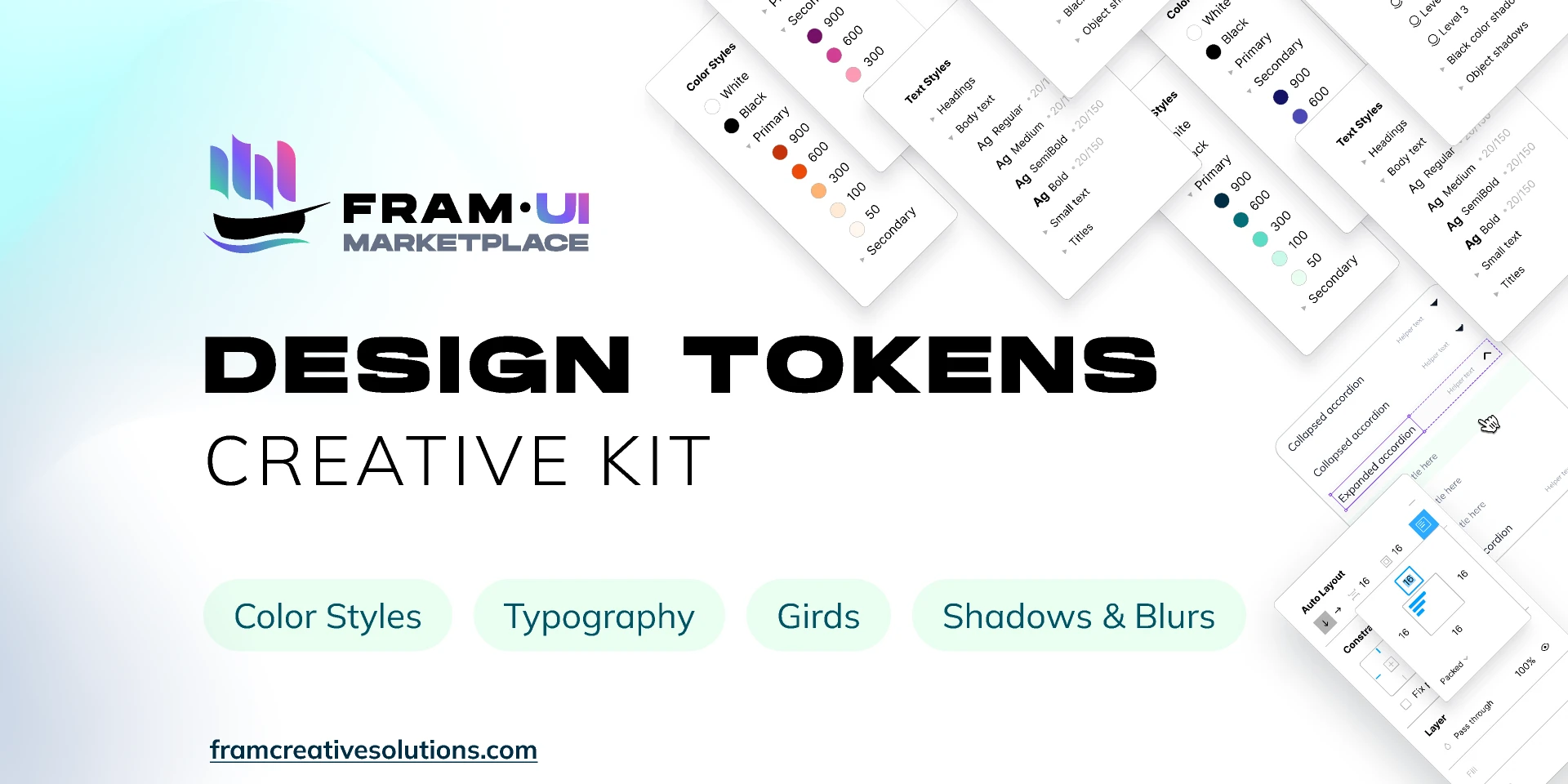 Design Tokens Creative Kit  - Free  for Figma and Adobe XD