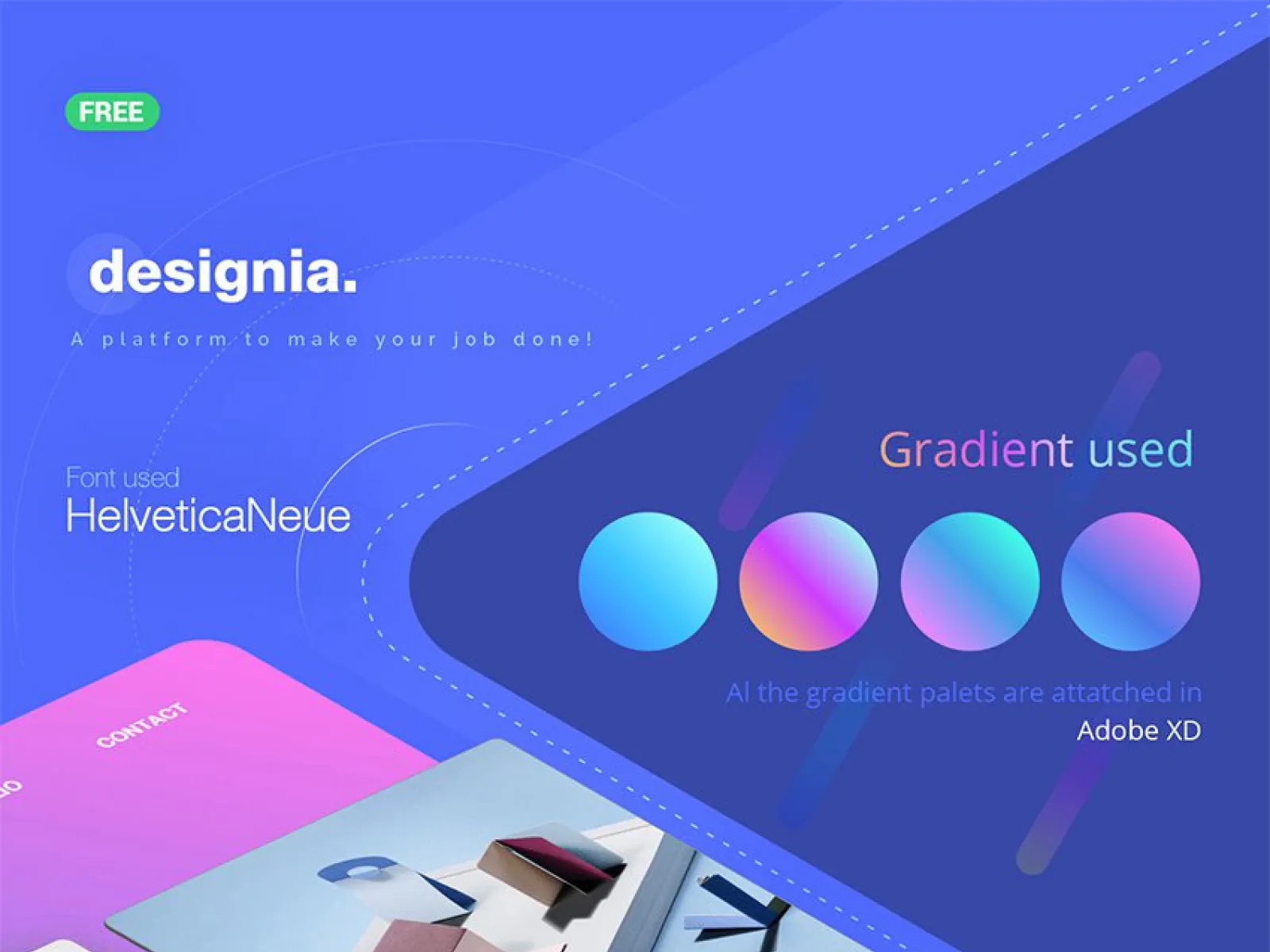 Designia Portfolio Web UI  - Free Figma Template