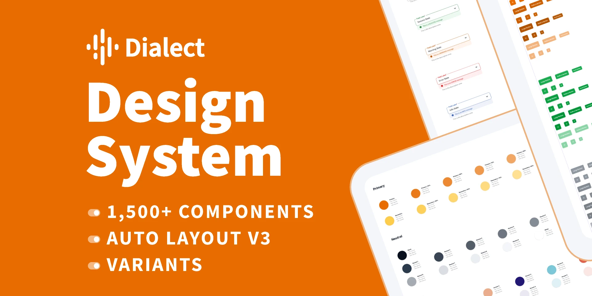 Dialect  Design System & Component Library (Free) for Figma and Adobe XD