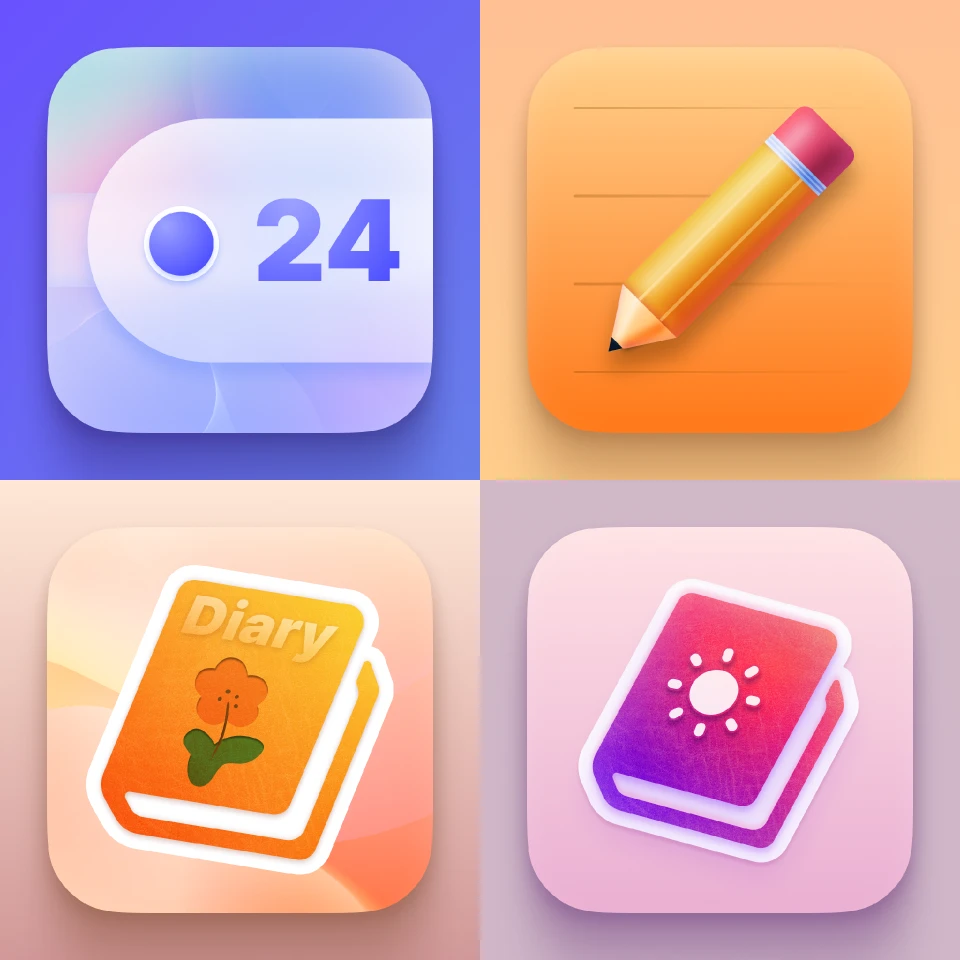 Diary app icon for Figma and Adobe XD
