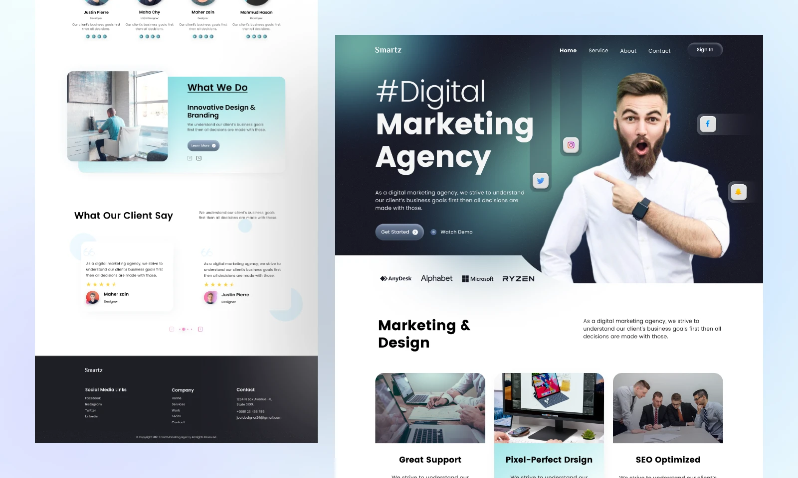 Digital Agency Landing Page Design for Figma and Adobe XD