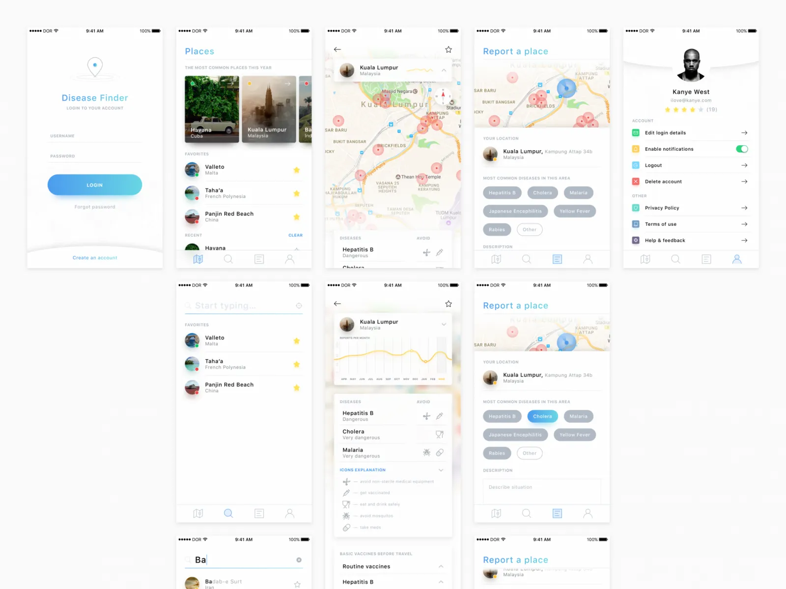 Disease Finder App Design  - Free Figma Template