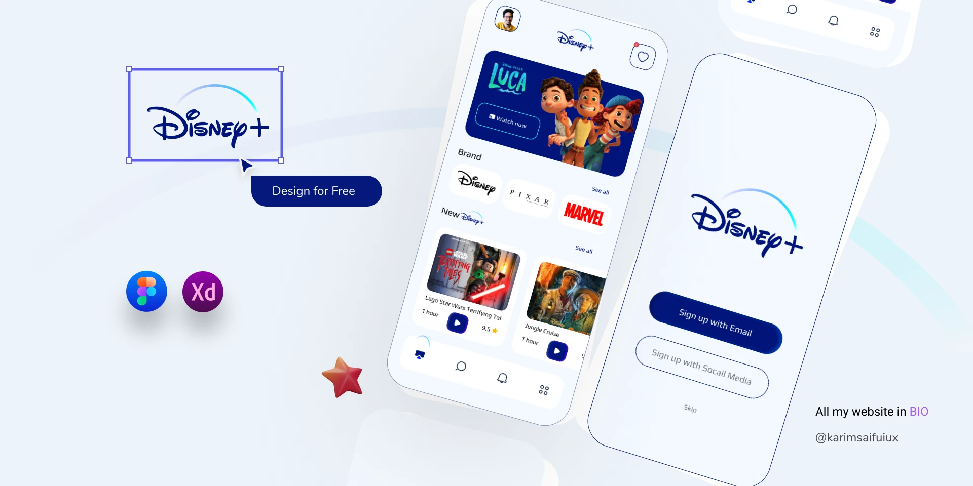 Disney+ App Redesign for Figma and Adobe XD