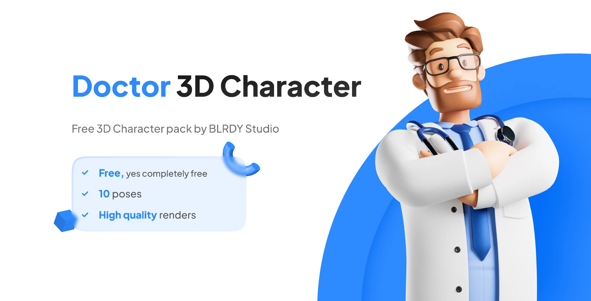Doctor 3D Character for Figma and Adobe XD