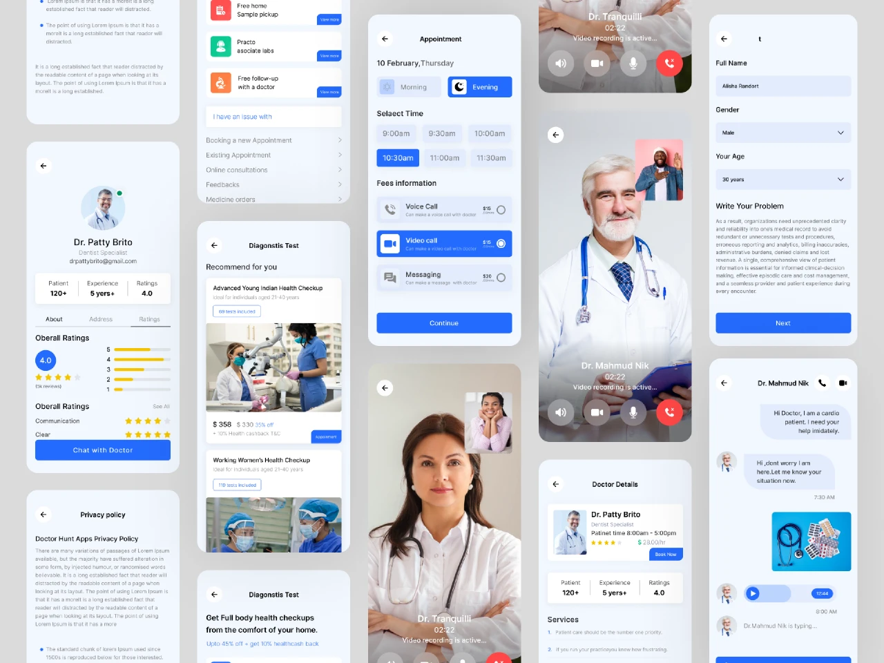 Doctor Consultant Mobile App for Figma and Adobe XD