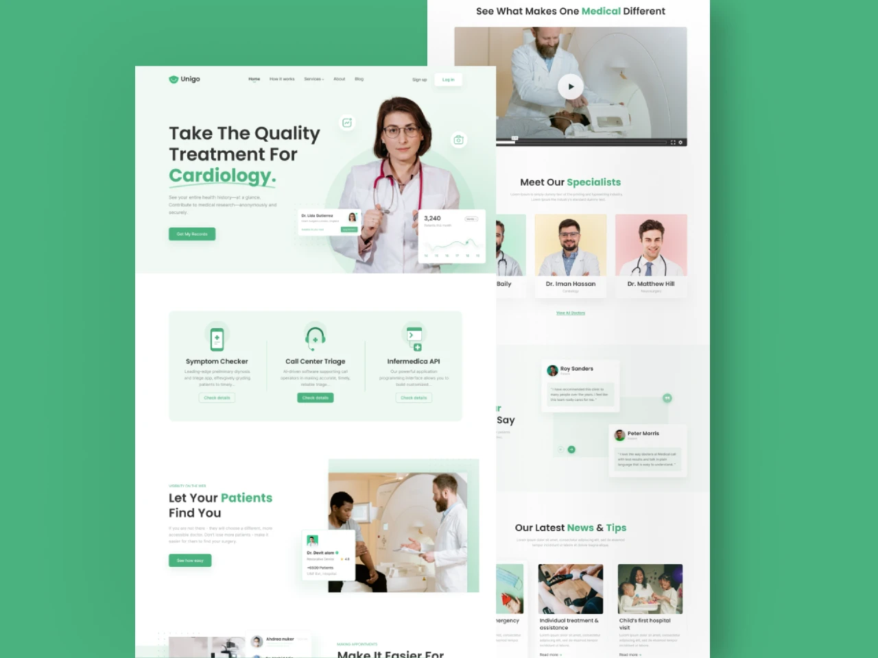 Doctor landing page for Figma and Adobe XD