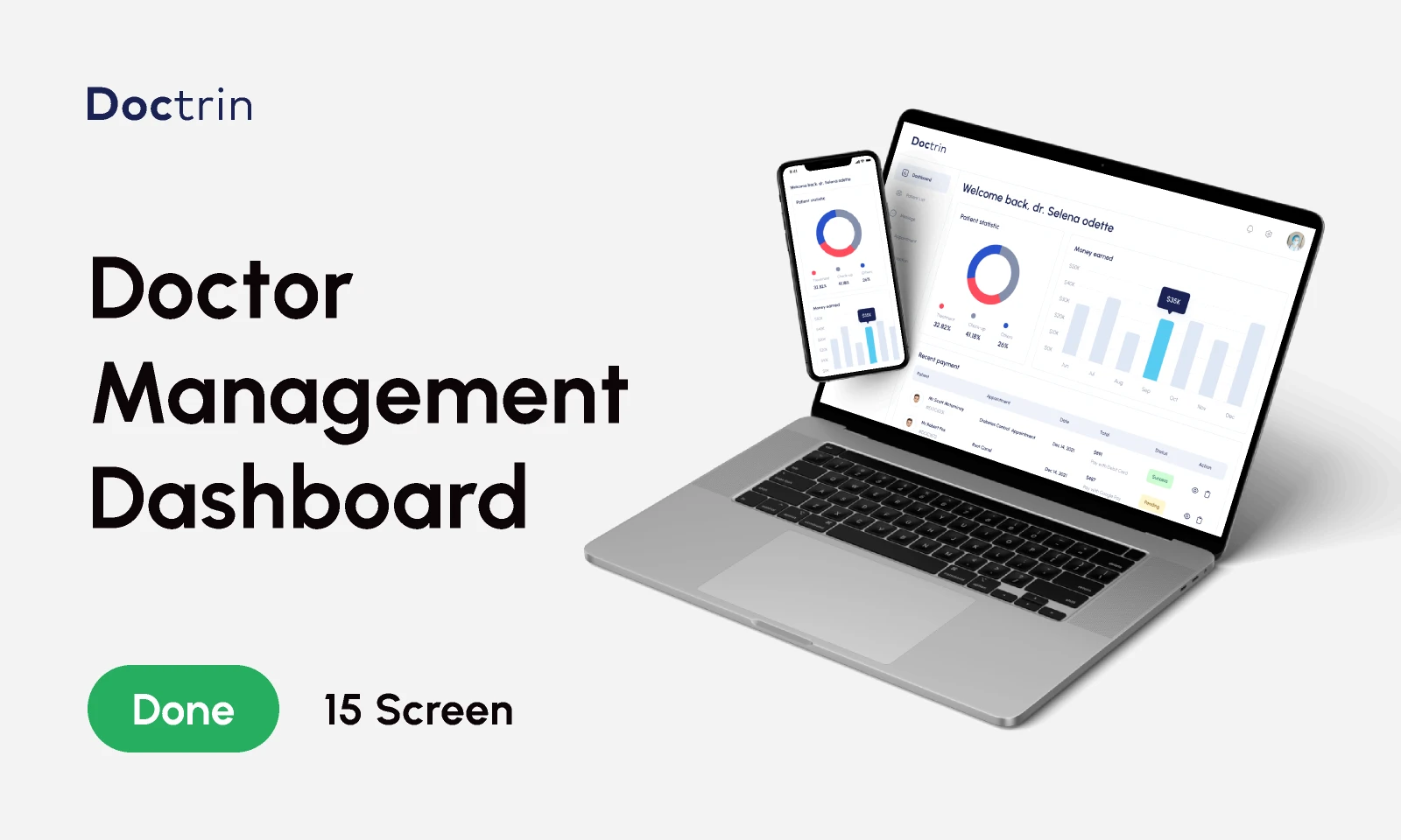 Doctor Management Dashboard Design - Pickolabs Studio for Figma and Adobe XD
