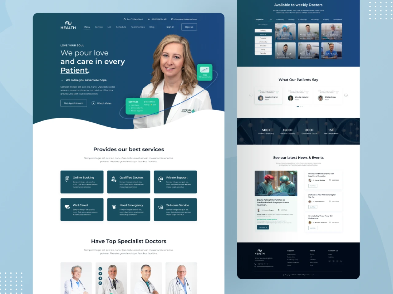Doctor's Foundation Medical Landing Page for Figma and Adobe XD