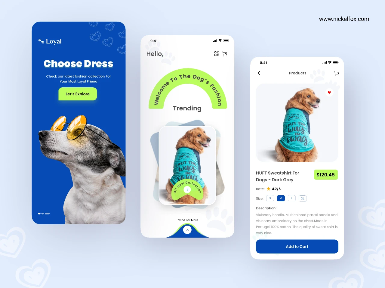 Dog's Shopping App for Figma and Adobe XD