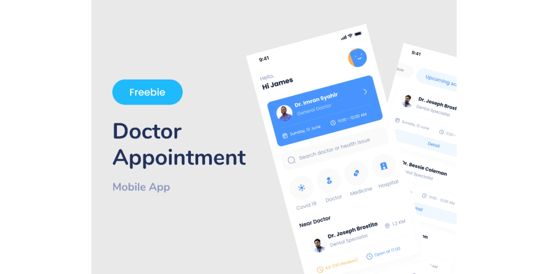 Dokterian - Doctor Appointment Mobile App for Figma and Adobe XD