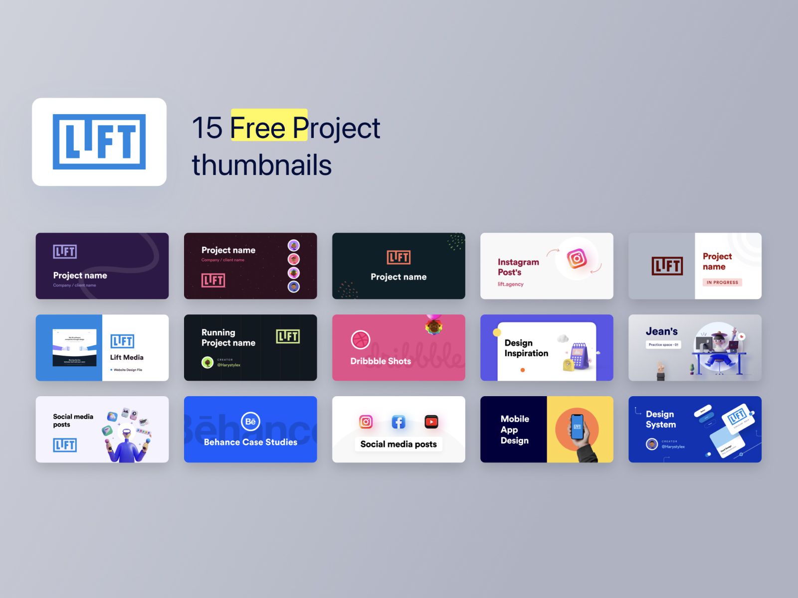 15 Free Project Thumbnails for Figma and Adobe XD