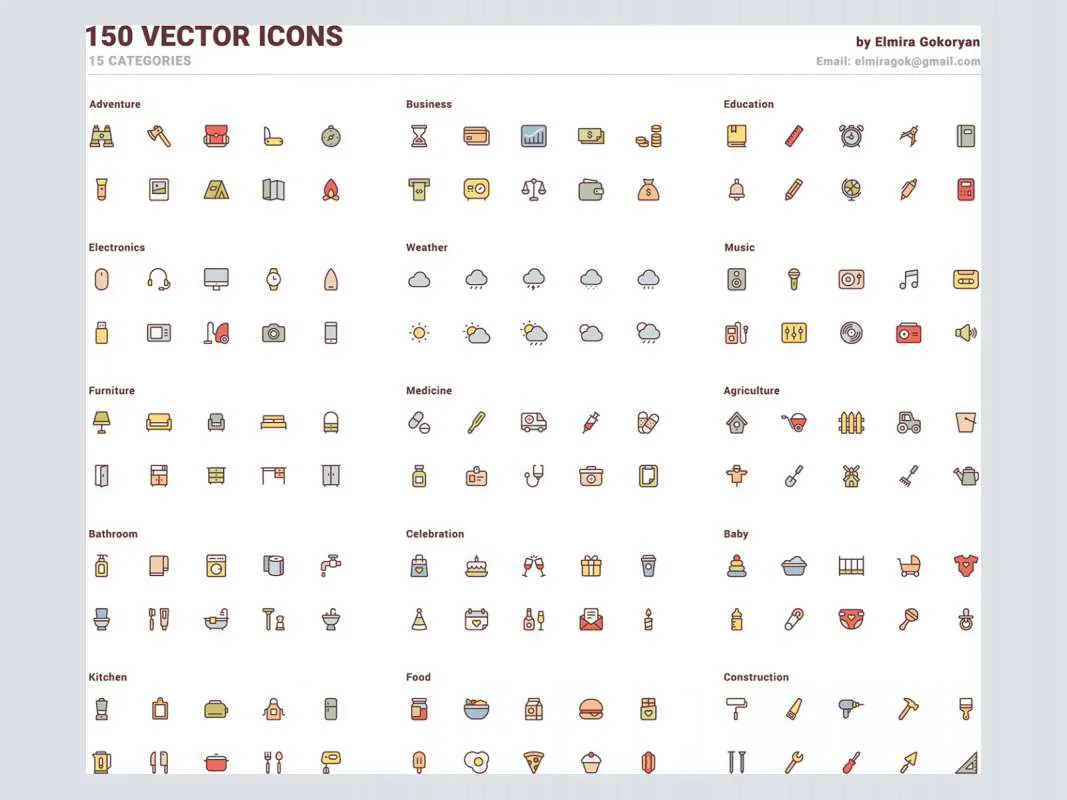 150 Free Vector Icons  - Free Figma Template