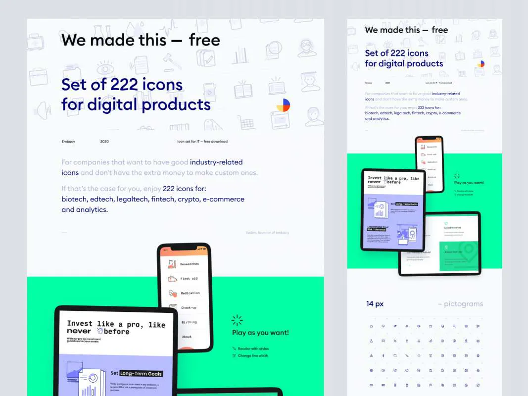 222 Free Icons for Digital Products  - Free Figma Template