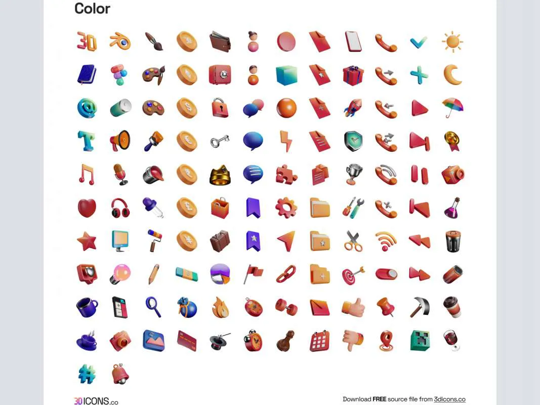 3dicons - Open Source 3D Icon Library  - Free Figma Template