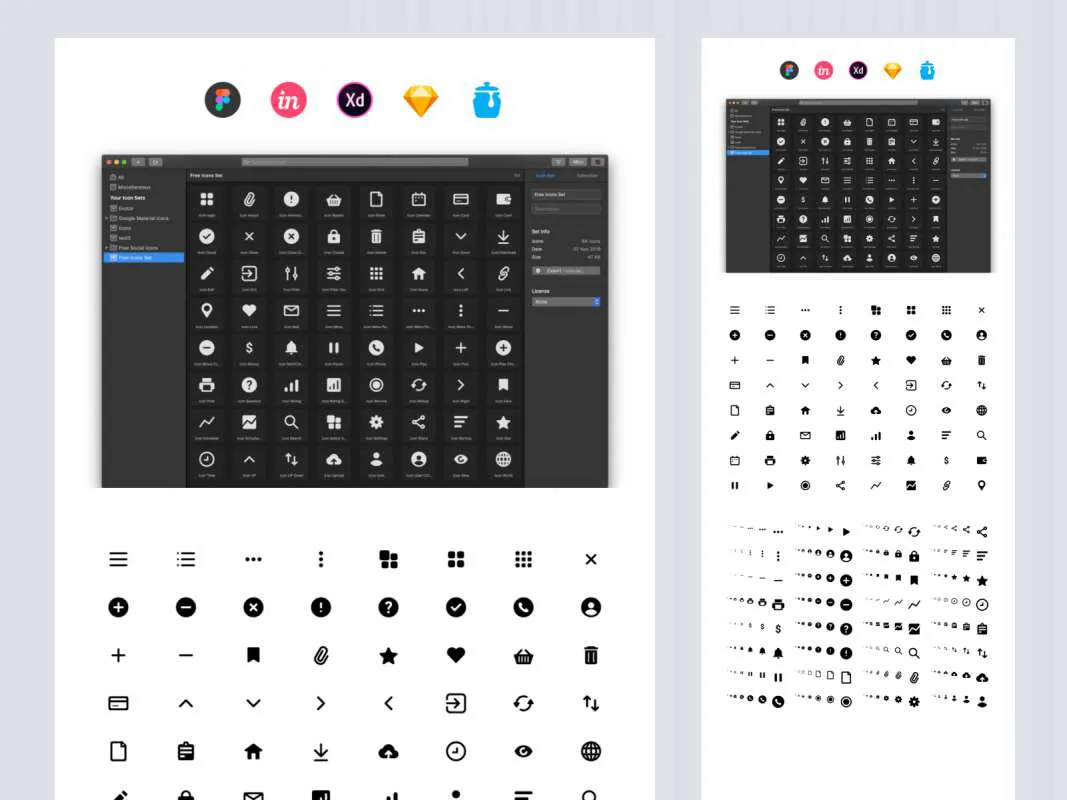 64 Free Essential Icons  - Free Figma Template