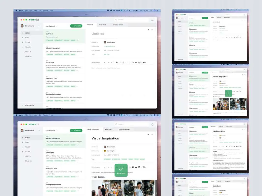 Adobe Note UI Kit for Adobe XD  - Free Figma Template