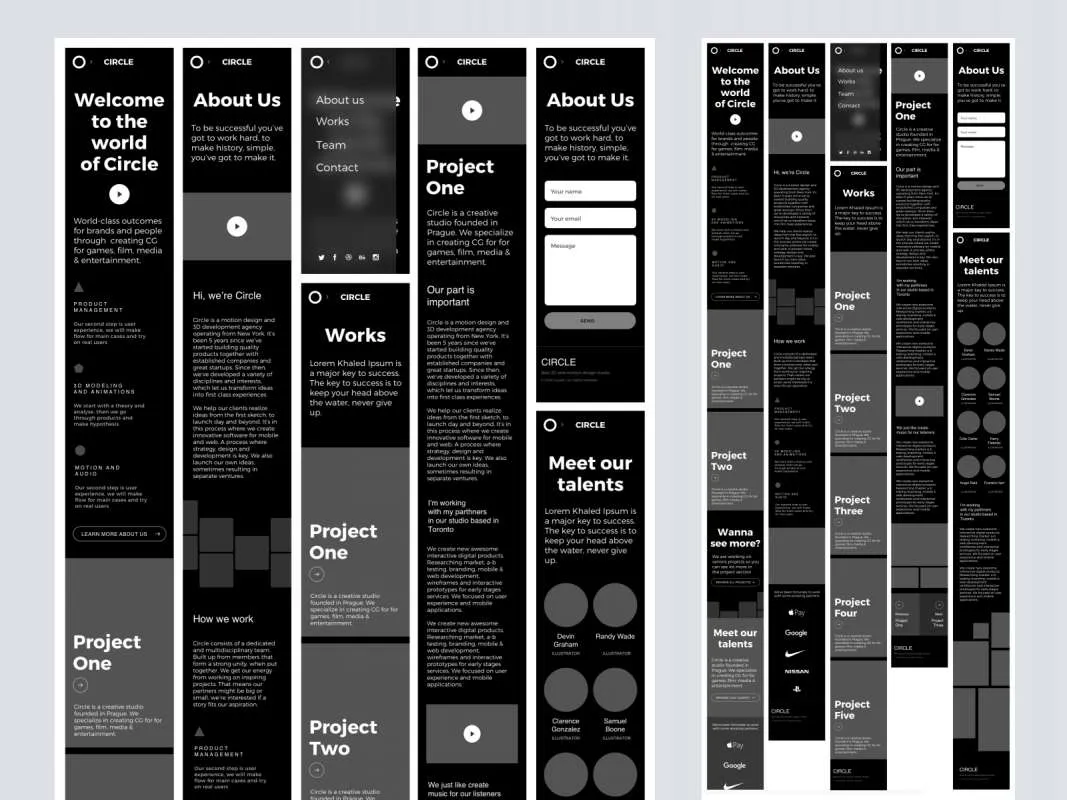 Agency Portfolio Wireframe Template  - Free Figma Template