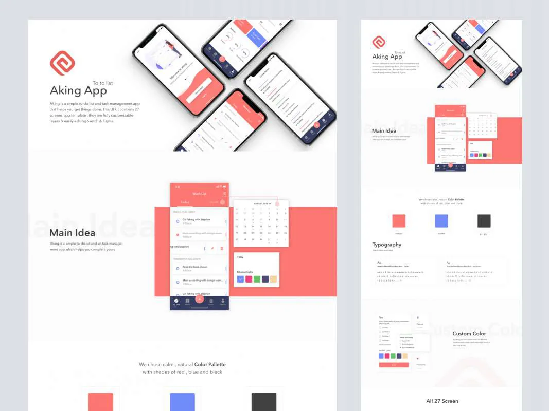 Aking To-Do List App Free UI Kit  - Free Figma Template