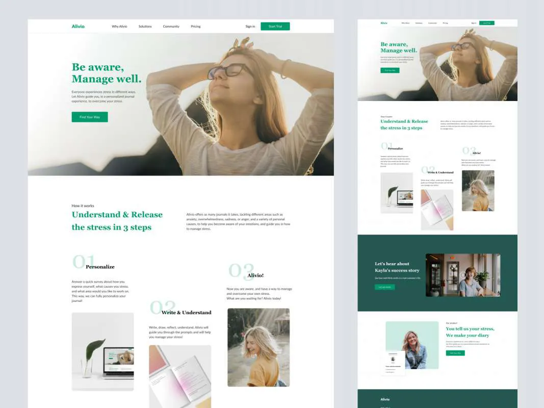 Alivio Landing Page for Figma  - Free Figma Template