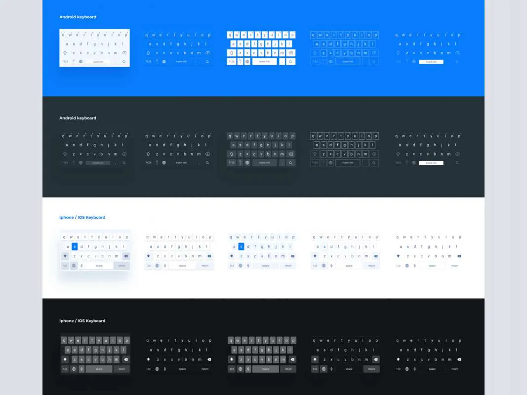 Android & iOS Keyboards for Figma  - Free Figma Template