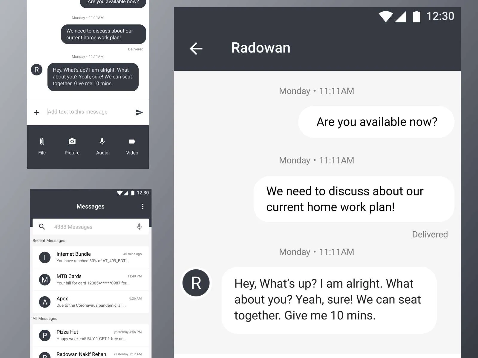Android Messaging App for Figma and Adobe XD No 3