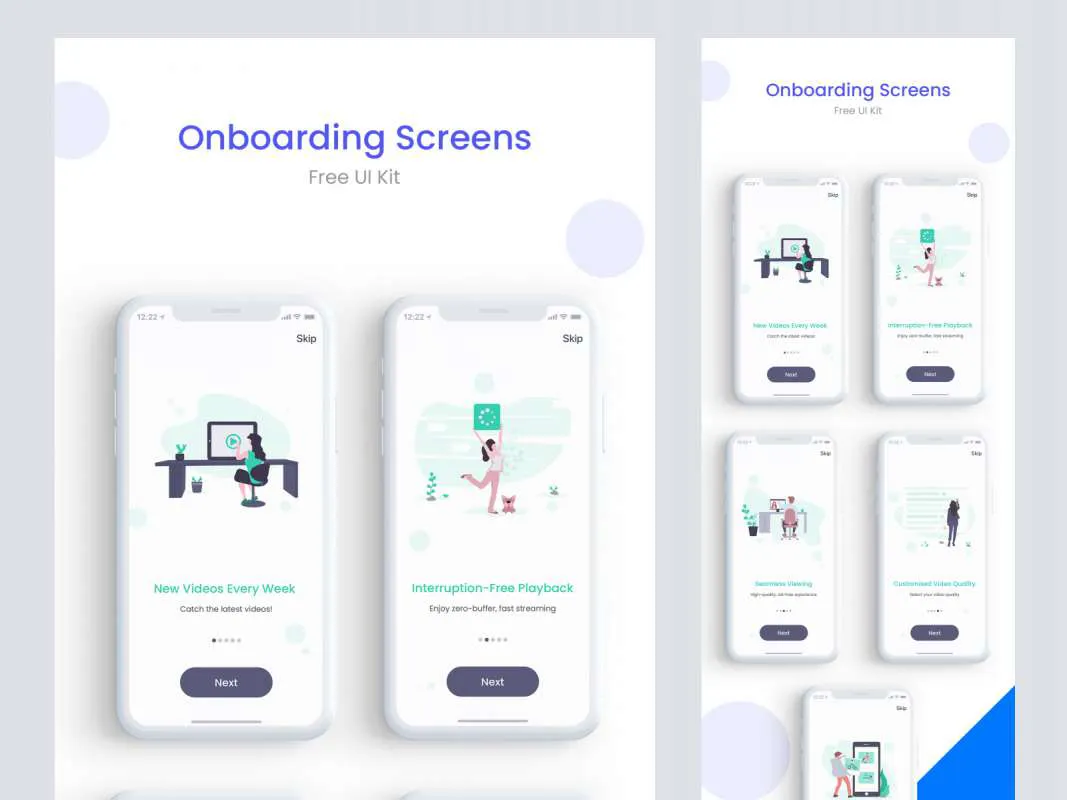 App Onboarding Walkthrough Screens  - Free Figma Template